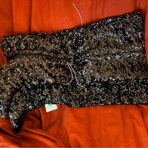 A New Day Black Sequin Heeled Boots fold over 8.5 New with tags